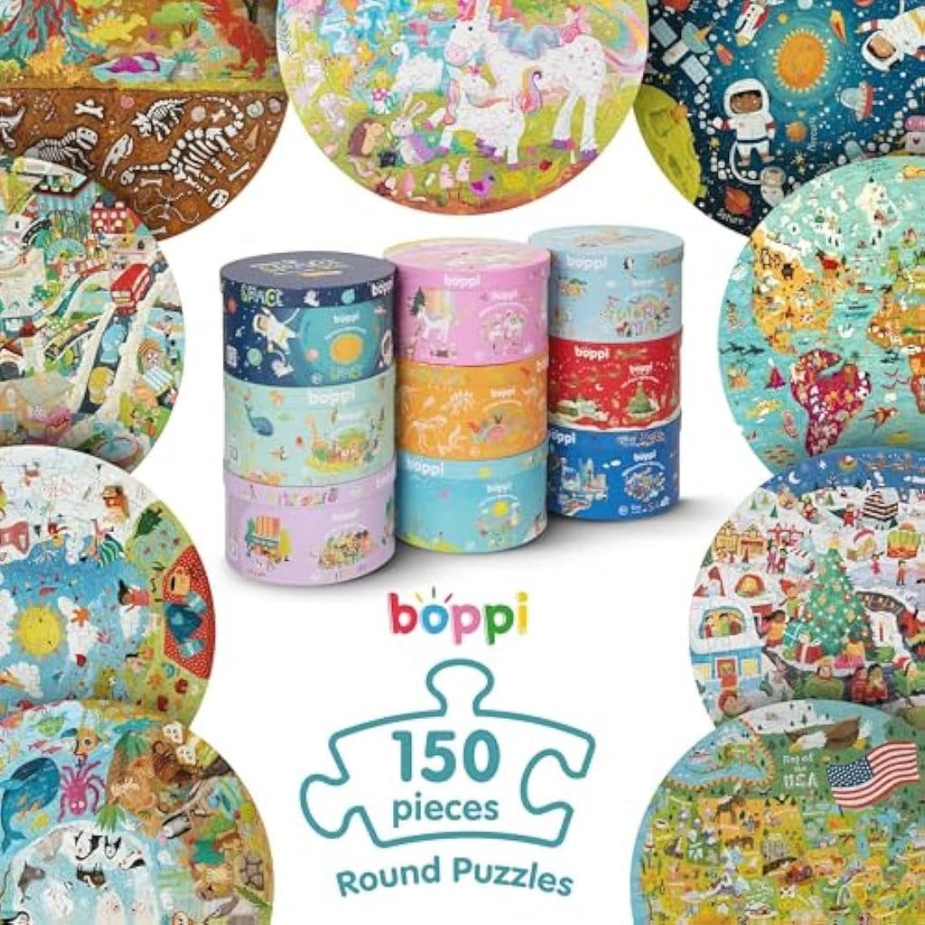 boppi Animals of the World 150 Piece Round Jigsaw Puzzle for Kids 5+