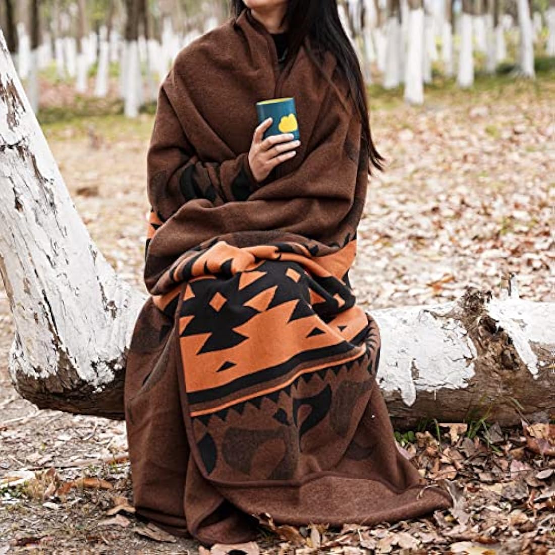 Acushla Merino Wool Blanket – Large Washable Jacquard Throw, Brown