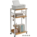YMYNY 3 Tier Under Desk Printer Cart on Wheels Stand,Natural HPT002N - image 1
