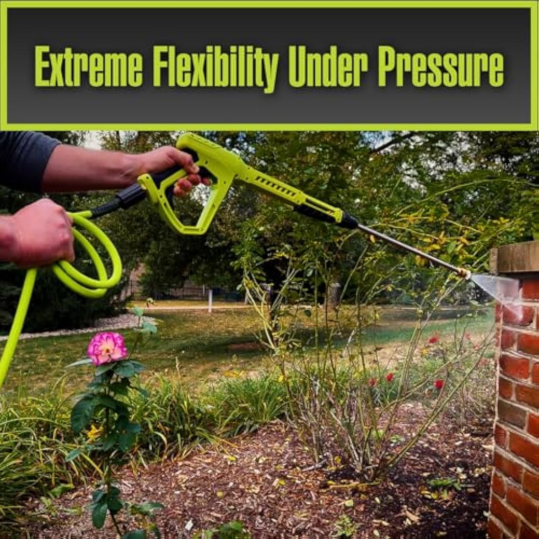 Flexzilla Pressure Washer Hose | 3600 PSI, 1/4 in. x 50 ft, ZillaGreen