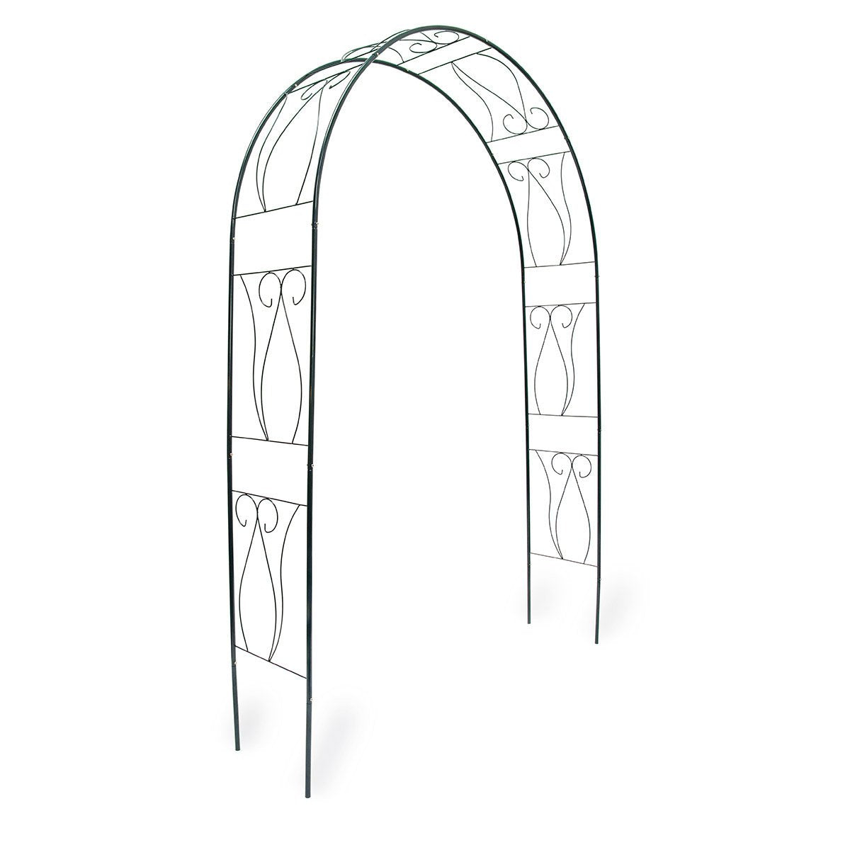Relaxdays Metal Rose Arch Trellis – 2.3m Powder-Coated Steel Garden Arbour