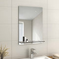 EMKE Frameless Bathroom Mirror with Shelf - 50x70cm Wall Vanity Mirror