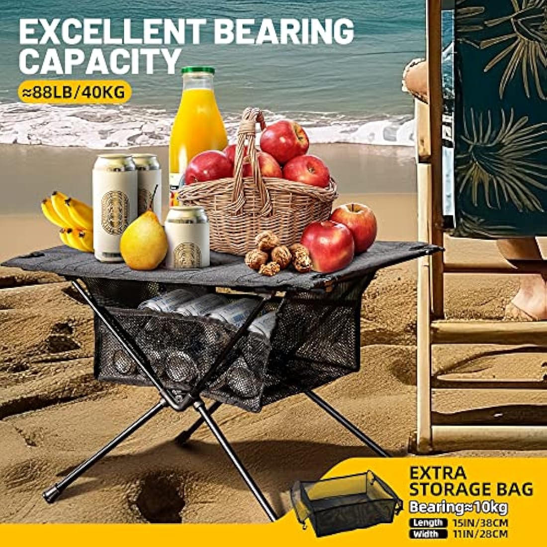 Zune Lotoo Portable Folding Camping Table – Lightweight Aluminum Picnic Table
