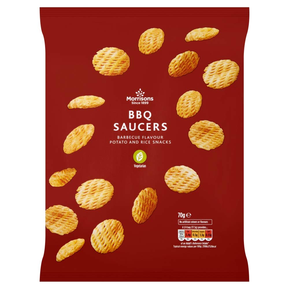 Morrisons BBQ Saucers – Savory Potato Snacks (70g x 12 Pack)