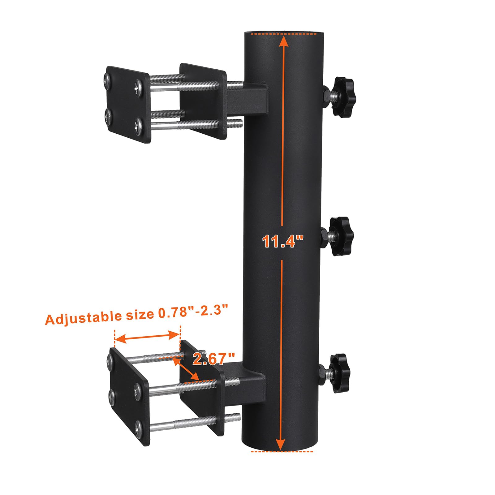 VANROUG Heavy Duty Patio Umbrella Holder – Steel Deck Railing Clamp Mount