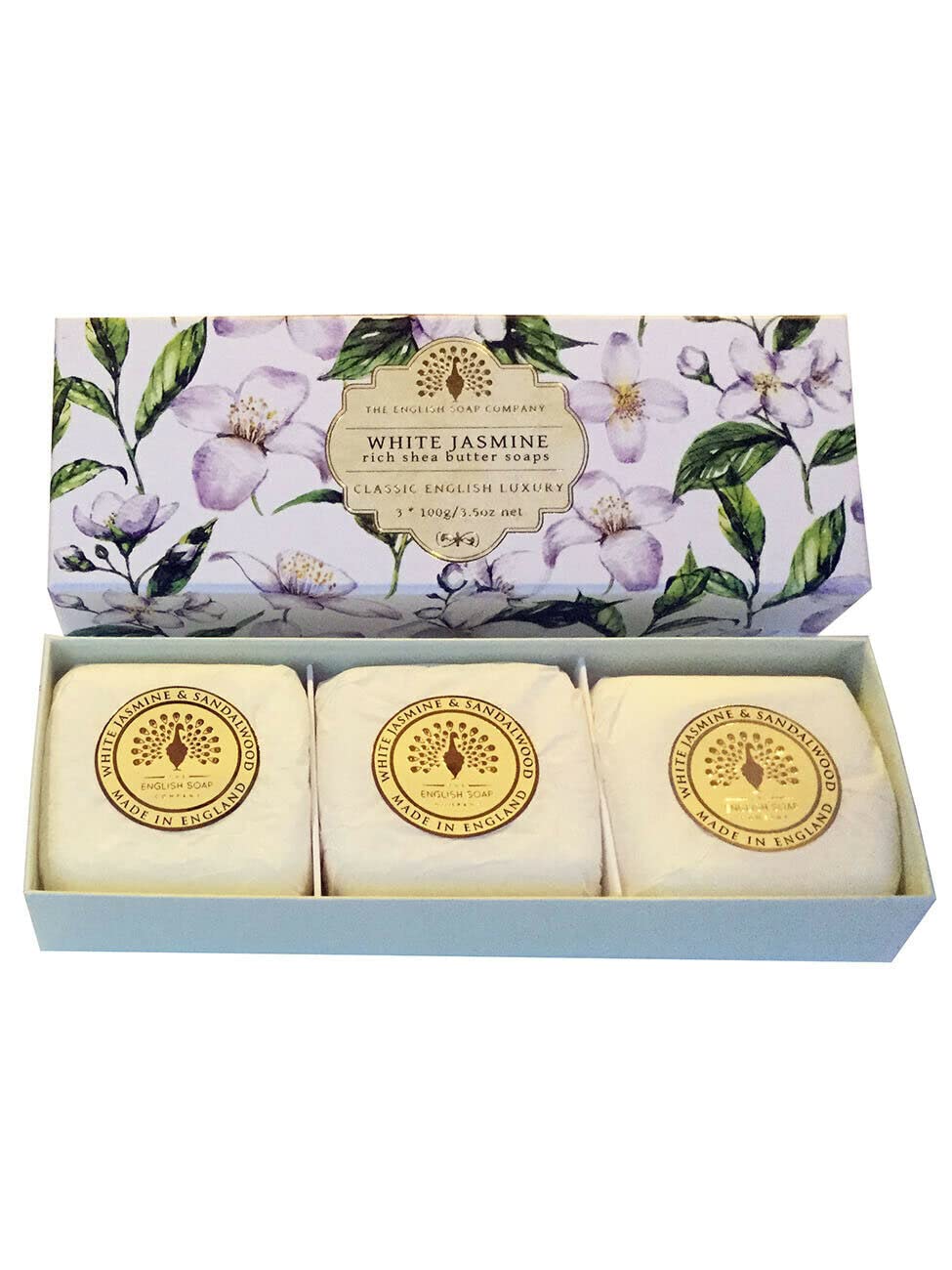 English Soap Co. White Jasmine & Sandalwood Triple Hand Soap Gift Set
