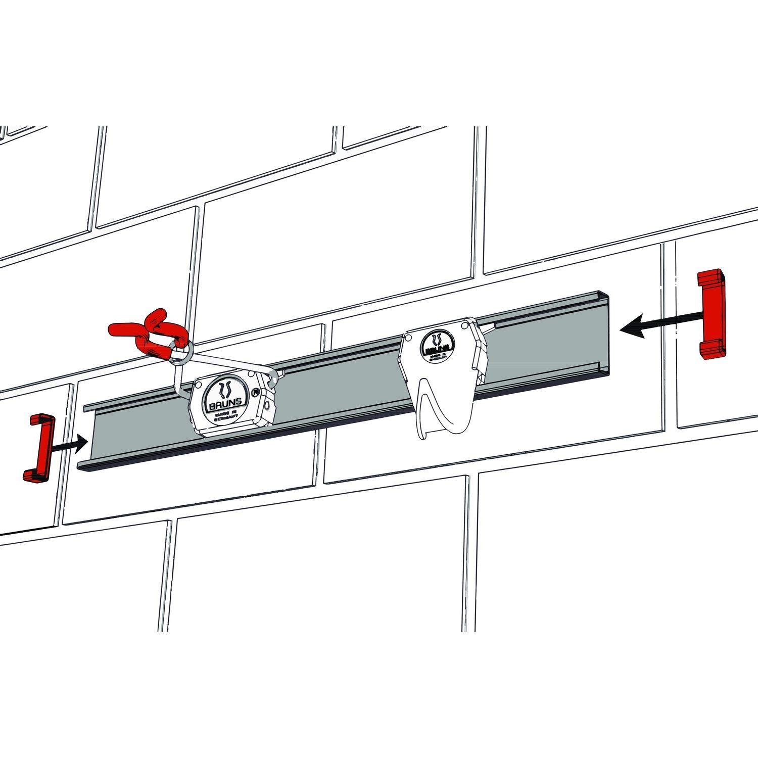 BRUNS Wall Mount Tool Organizer Rack – 5 Heavy-Duty Brackets, 0.75M