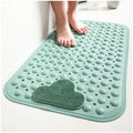 Moulaelos Non-Slip Shower Mat | 106x66cm TPE Anti-Mould Bath Mat - Green
