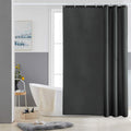 Furlinic Waterproof Shower Curtain – Mould Resistant Dark Grey Fabric