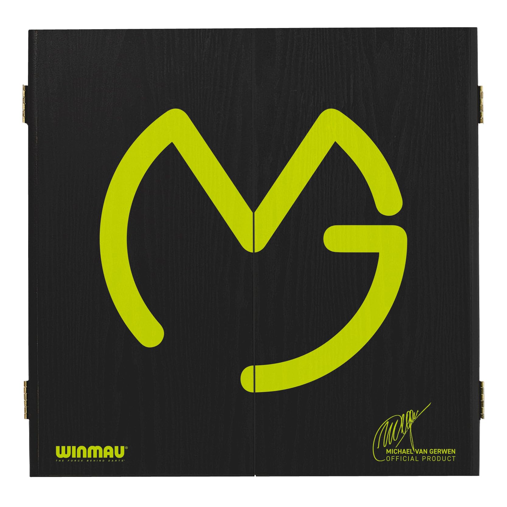 WINMAU Michael van Gerwen MvG Dartboard Cabinet Set | 2 Sets of Darts