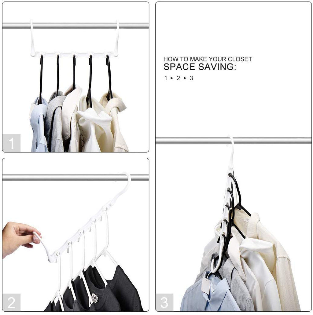 HOUSE DAY Space Saving Hangers 10 Pack, White Magic Hanger Hooks - image 3