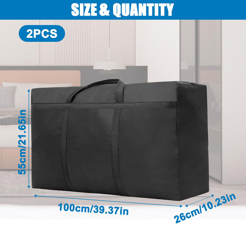 IETWATE 2PCS Large Storage Bags with Zips, 180L Moving Bags Extra Large Strong, Waterproof Clothes Storage Bag - image 2