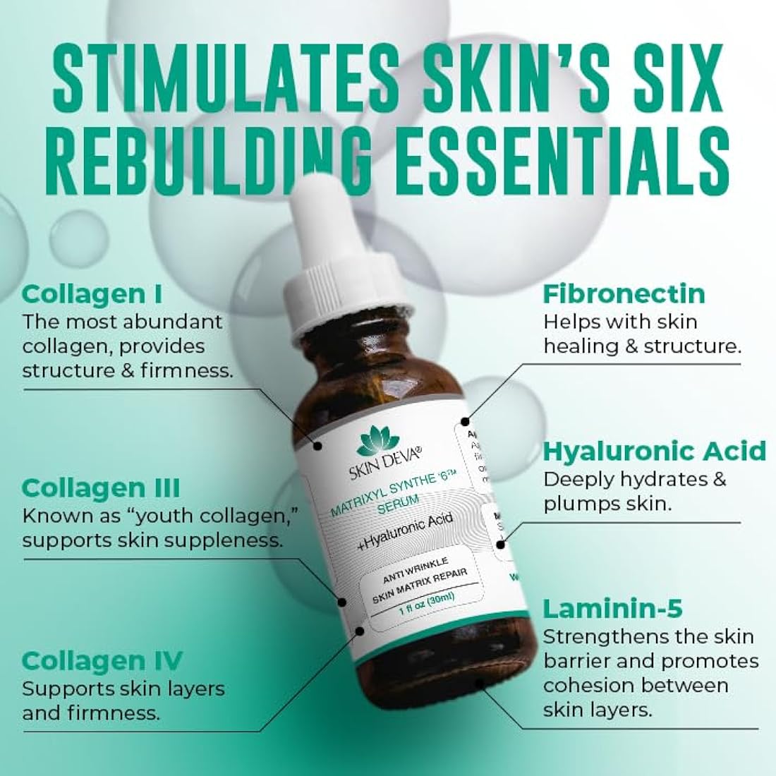 Skin Deva Matrixyl Synthe '6 Anti-Aging Serum with Hyaluronic Acid