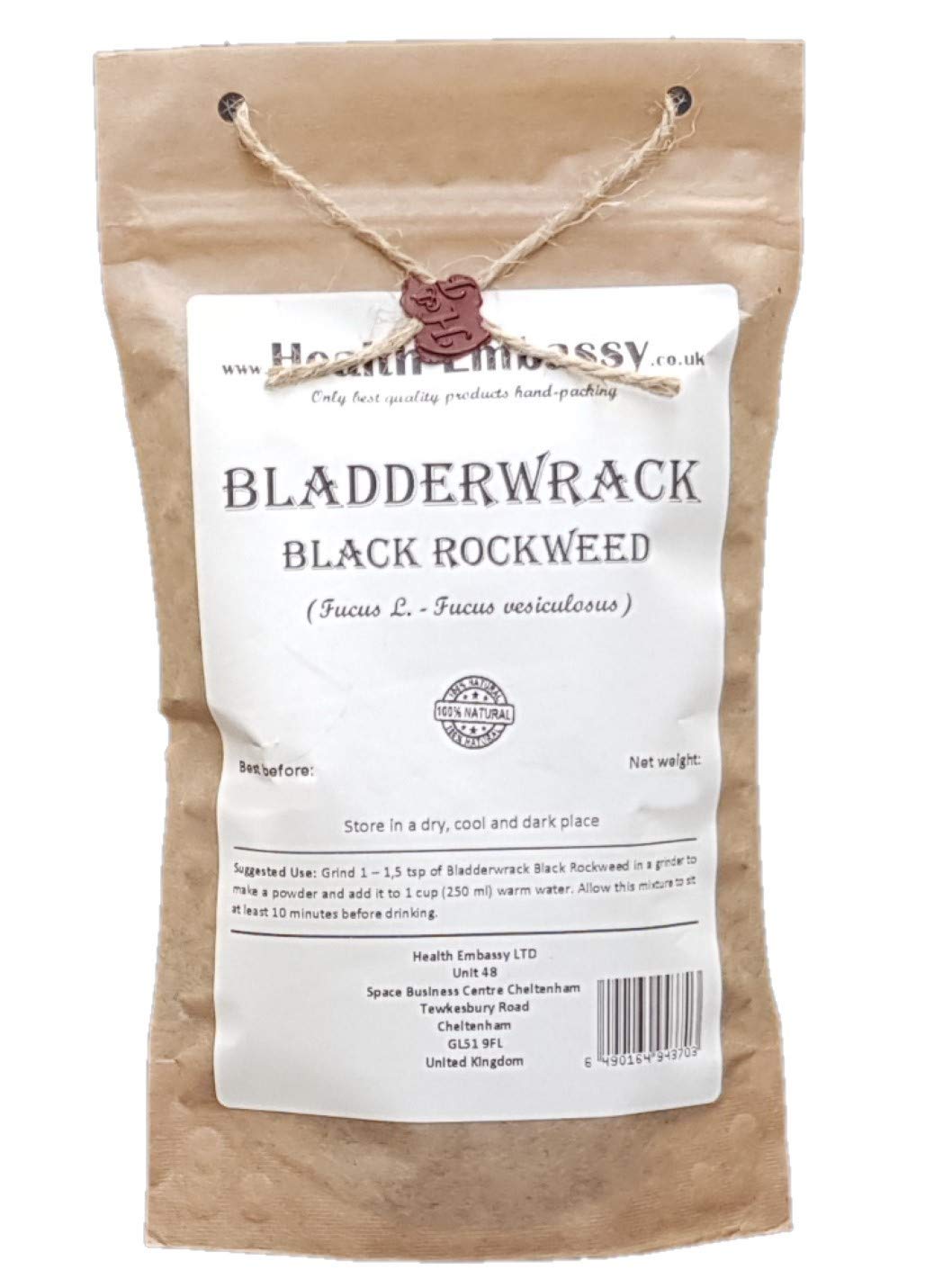 Health Embassy Bladderwrack Black Rockweed (Fucus vesiculosus) 100g