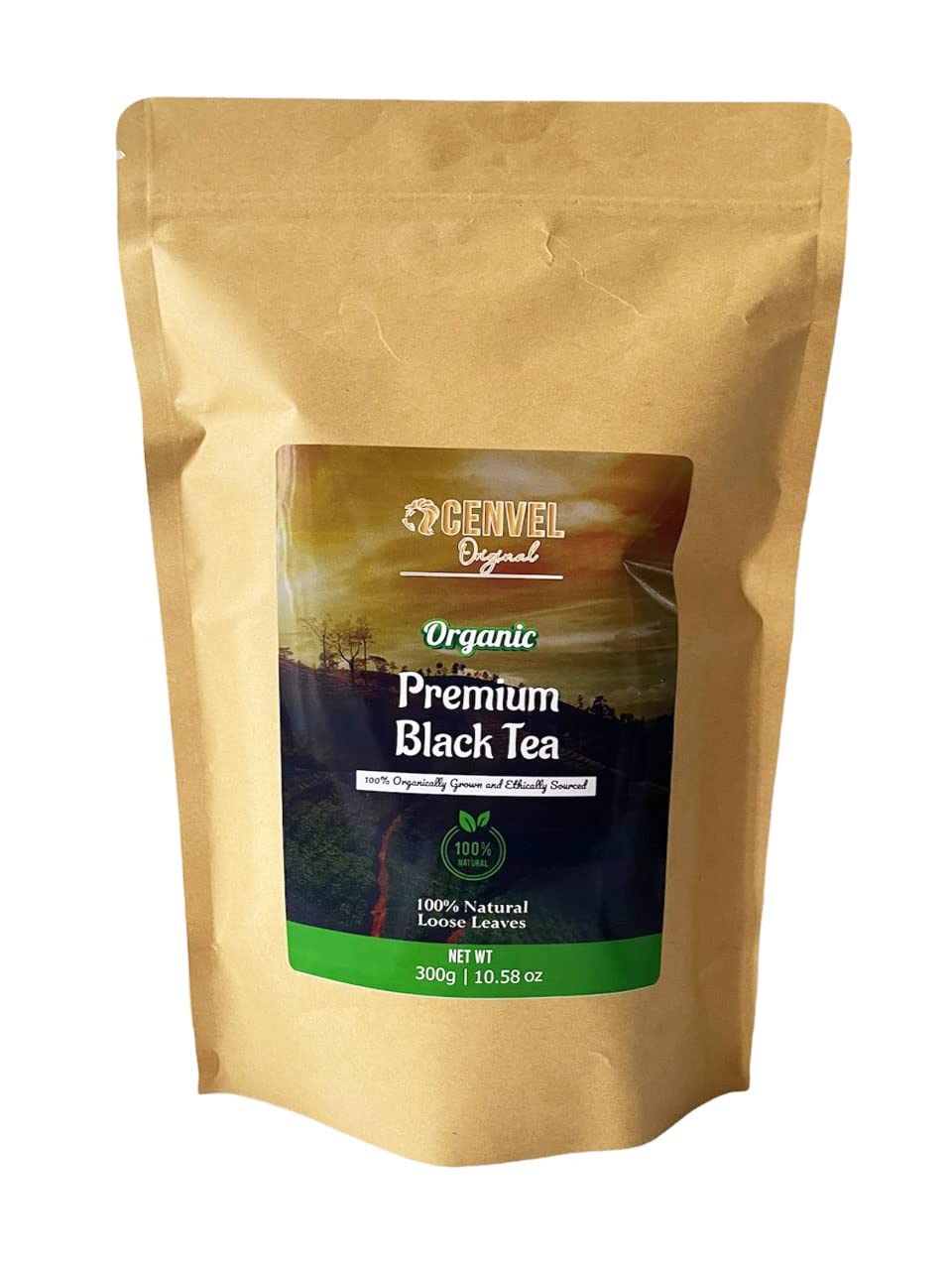 Cenvel Organic Ceylon Black Tea – Premium Loose Leaf Tea (300g)