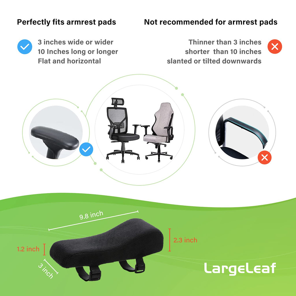 LargeLeaf Ergonomic Chair with Memory Foam Armrest Cushions - Elbow Pillow for Pressure Relief - Office and Gaming Chair 2-Piece Set - image 5