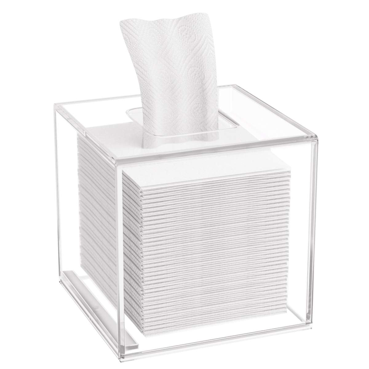 HIIMIEI Clear Acrylic Tissue Box Cover – Square Magnetic Napkin Holder