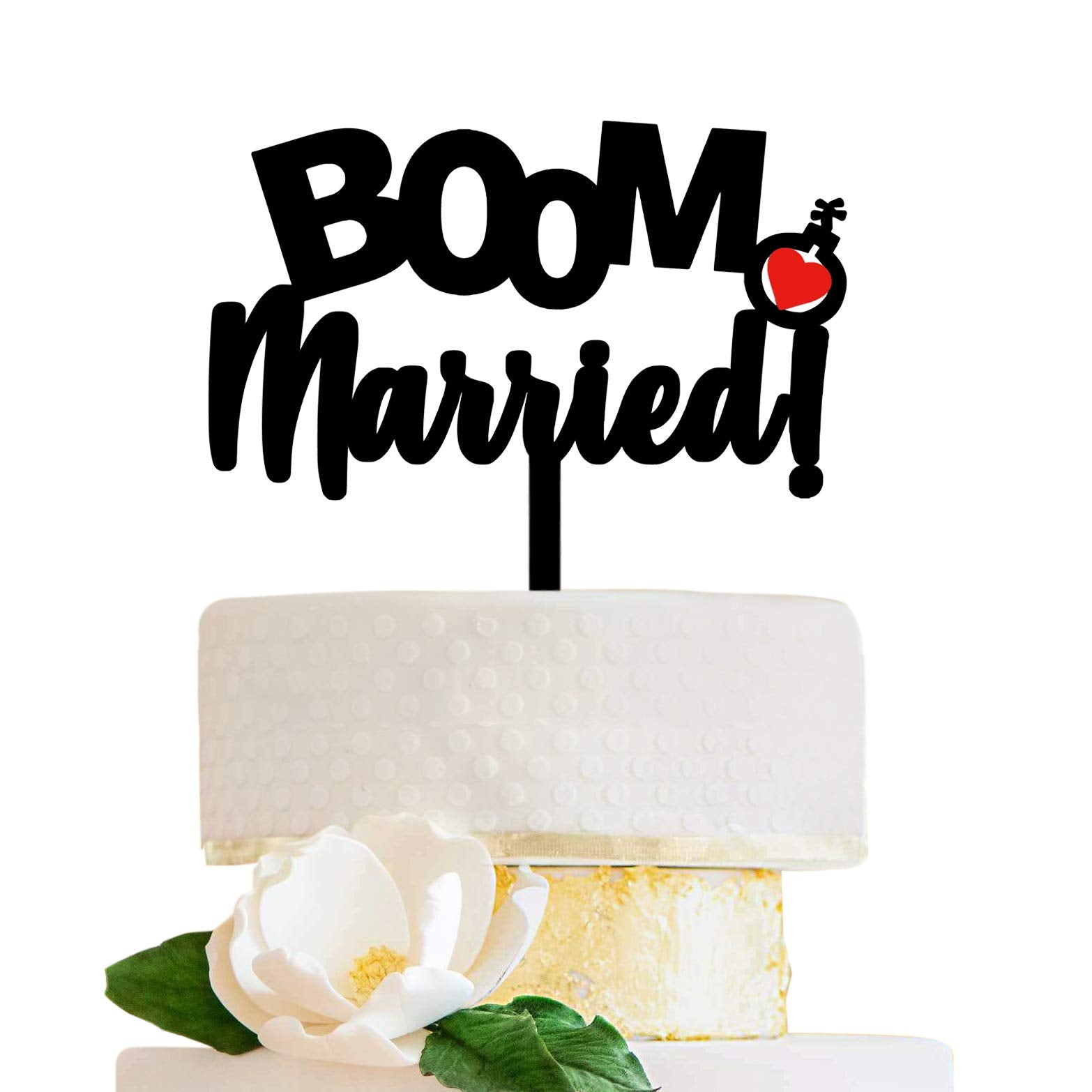 LOVENJOY Boom! Married Funny Wedding Cake Topper for Bridal Shower