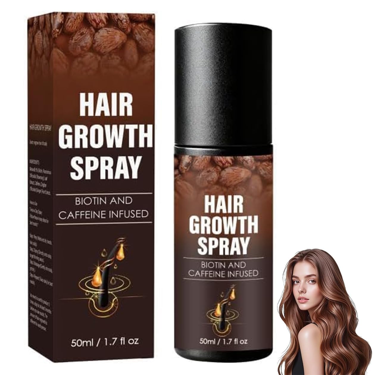 Jolof Store Hair Growth Spray | Rosemary & Caffeine Serum for Thinning Hair