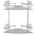 2-Tier Shower Caddy – Rustproof Aluminum Corner Shelf
