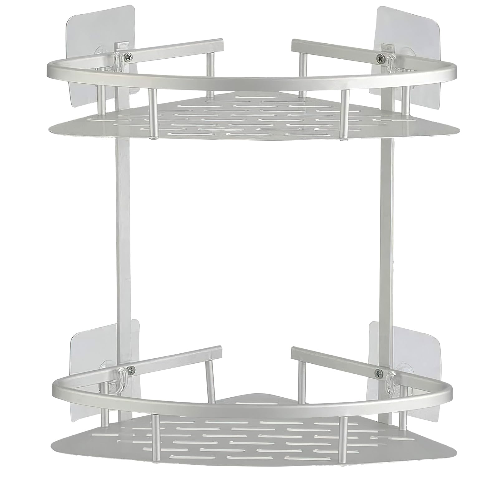 2-Tier Shower Caddy – Rustproof Aluminum Corner Shelf