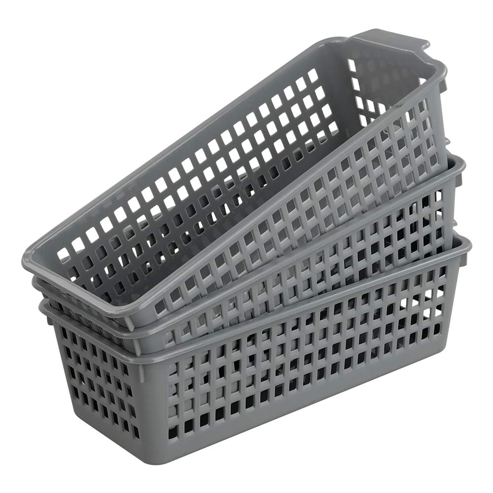 Yarebest 3-pack Small Plastic Storage Basket, Slim Organizer Baskets - image 5