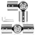 SEGNAYEN 1" Hinged Elbow Curtain Rod Connector for Bay Windows, 2 Pack