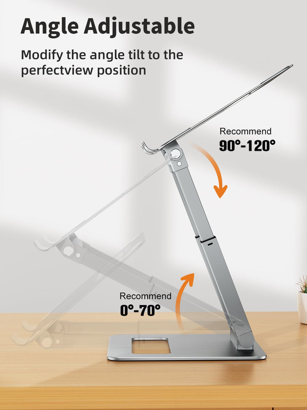 Ergonomic Laptop Stand – Adjustable Aluminum Sit Stand Riser