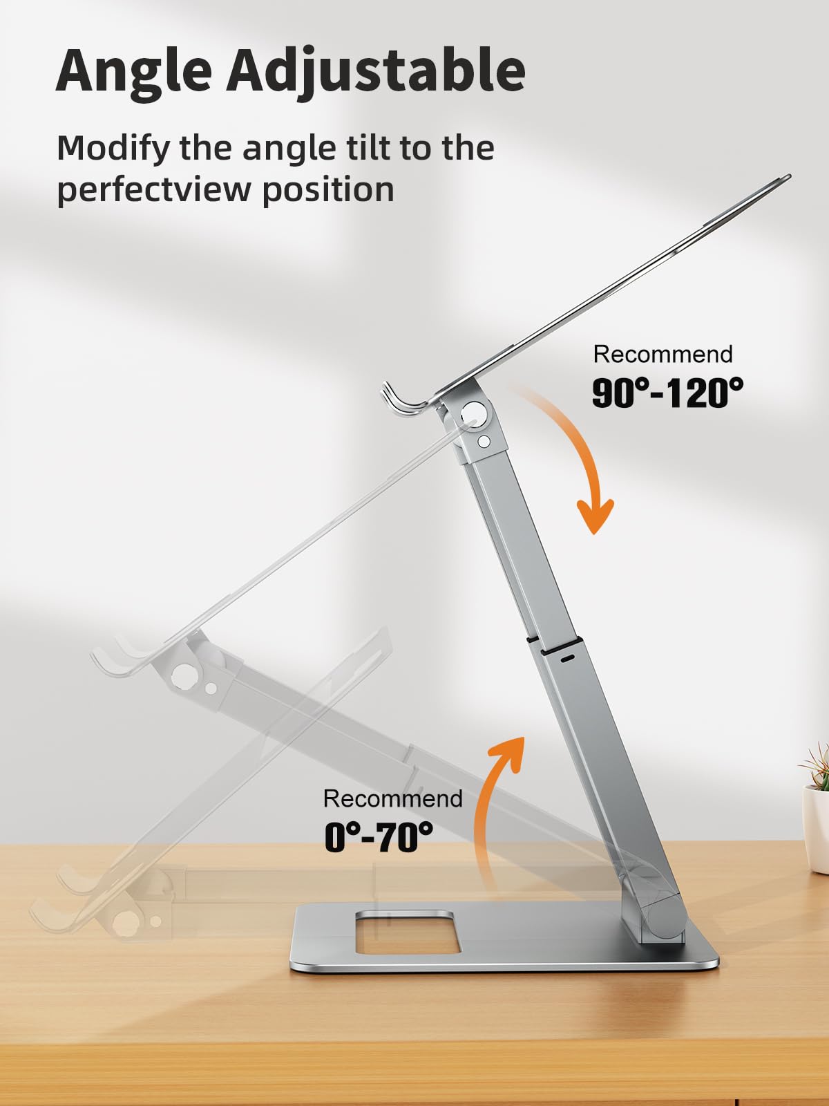 Ergonomic Laptop Stand – Adjustable Aluminum Sit Stand Riser