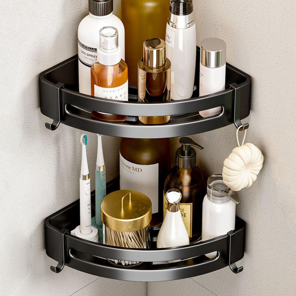 Athyior 2-Pack Corner Shower Caddy – Rustproof Aluminum Wall Organizer