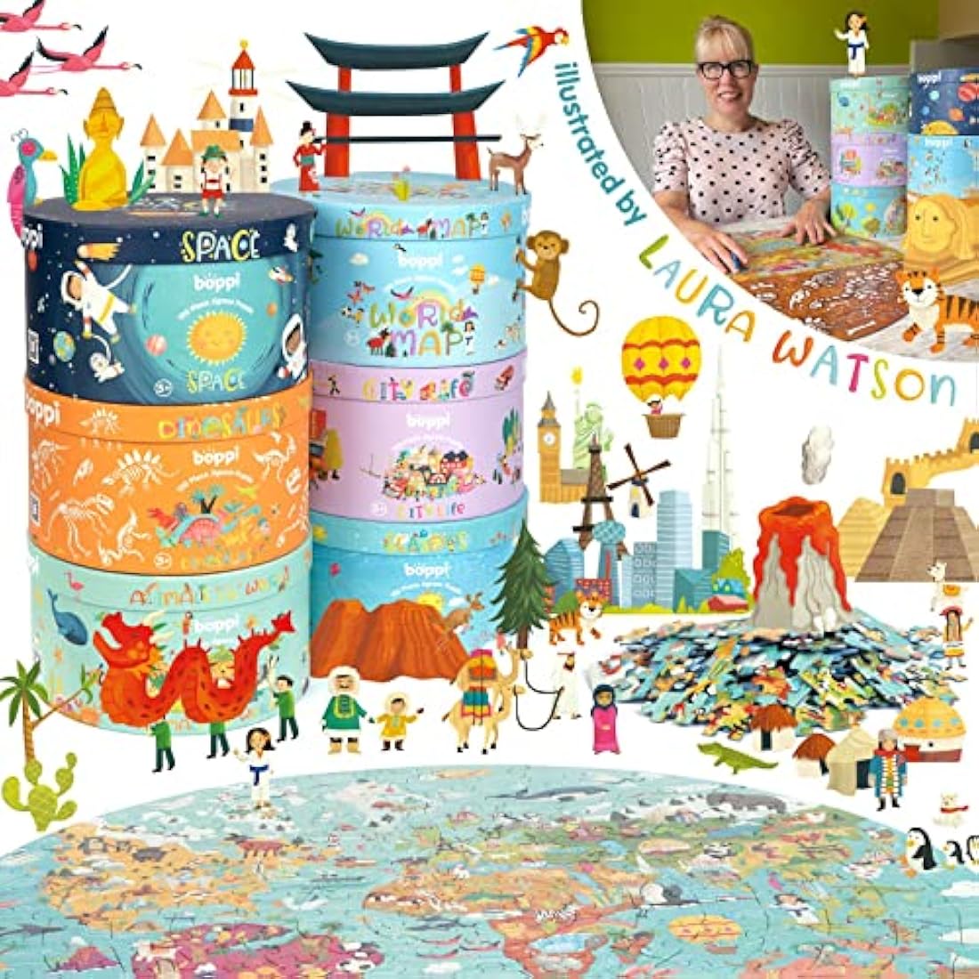 Boppi City Life 150 Piece Round Jigsaw Puzzle for Kids Aged 5-8