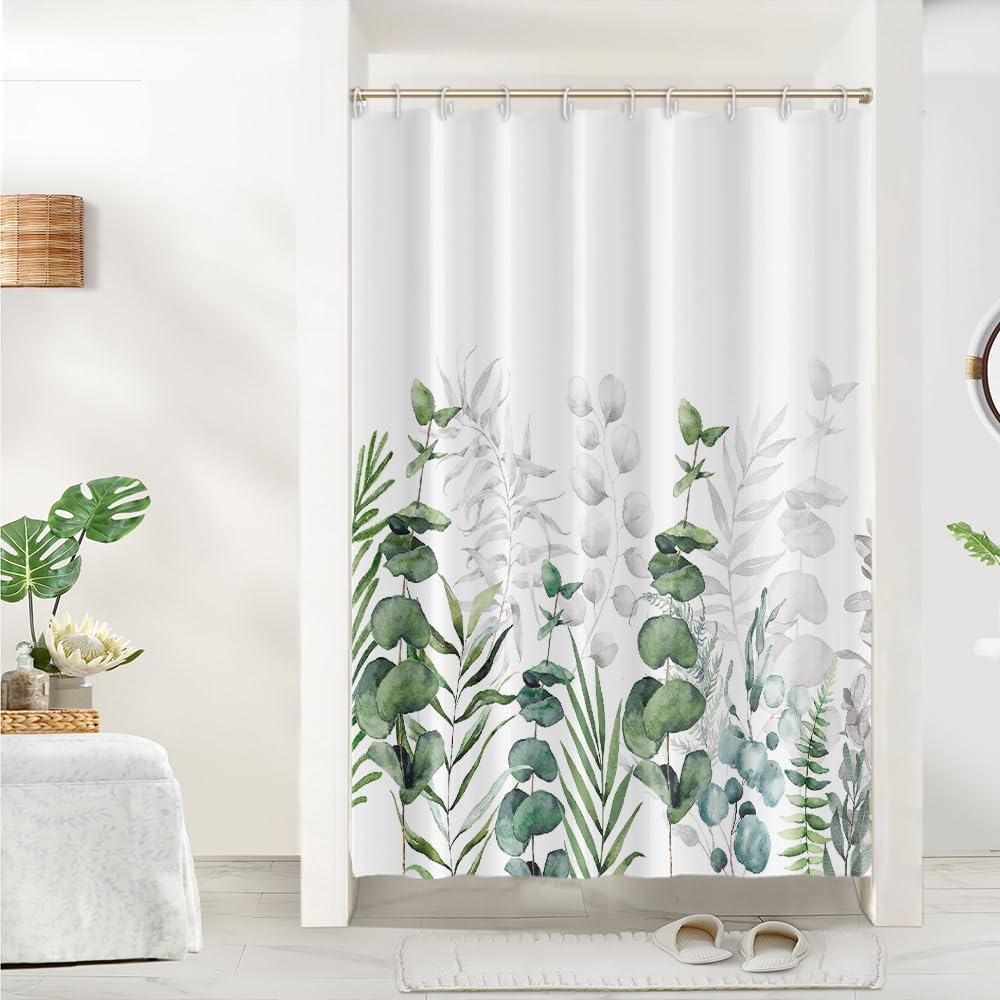 Uiiooazy Eucalyptus Shower Curtain | Waterproof Mildew Resistant Polyester