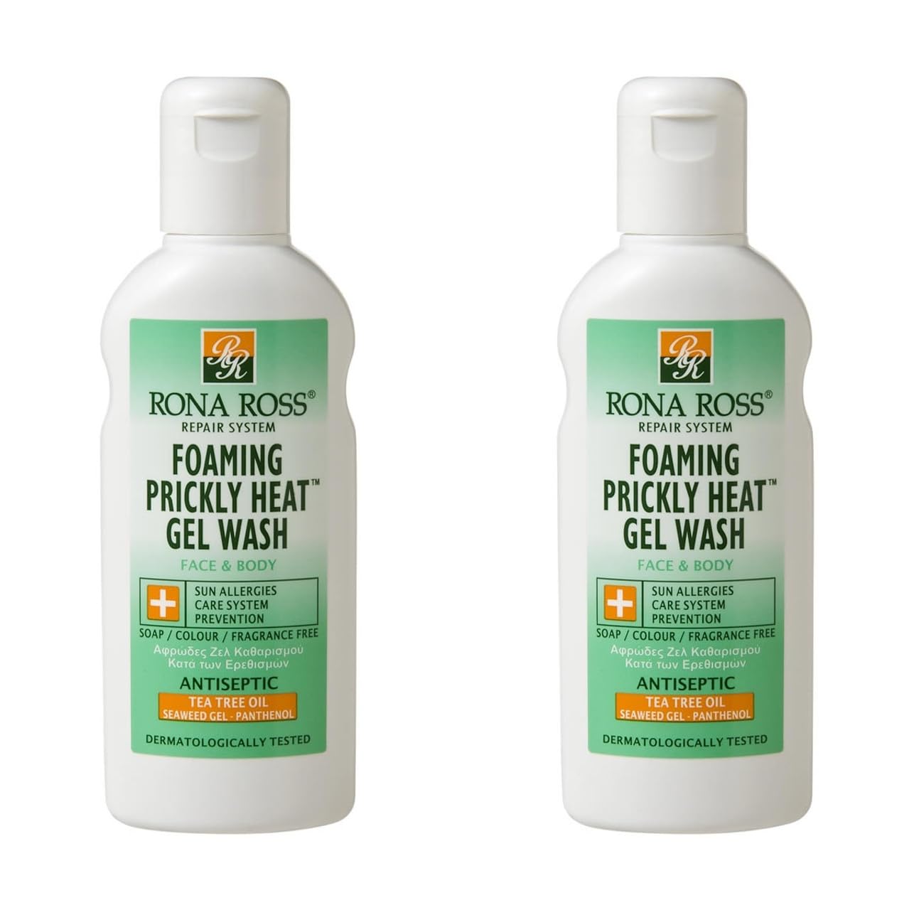Rona Ross Prickly Heat Wash Twin Pack | Tea Tree Gel for Heat Rash