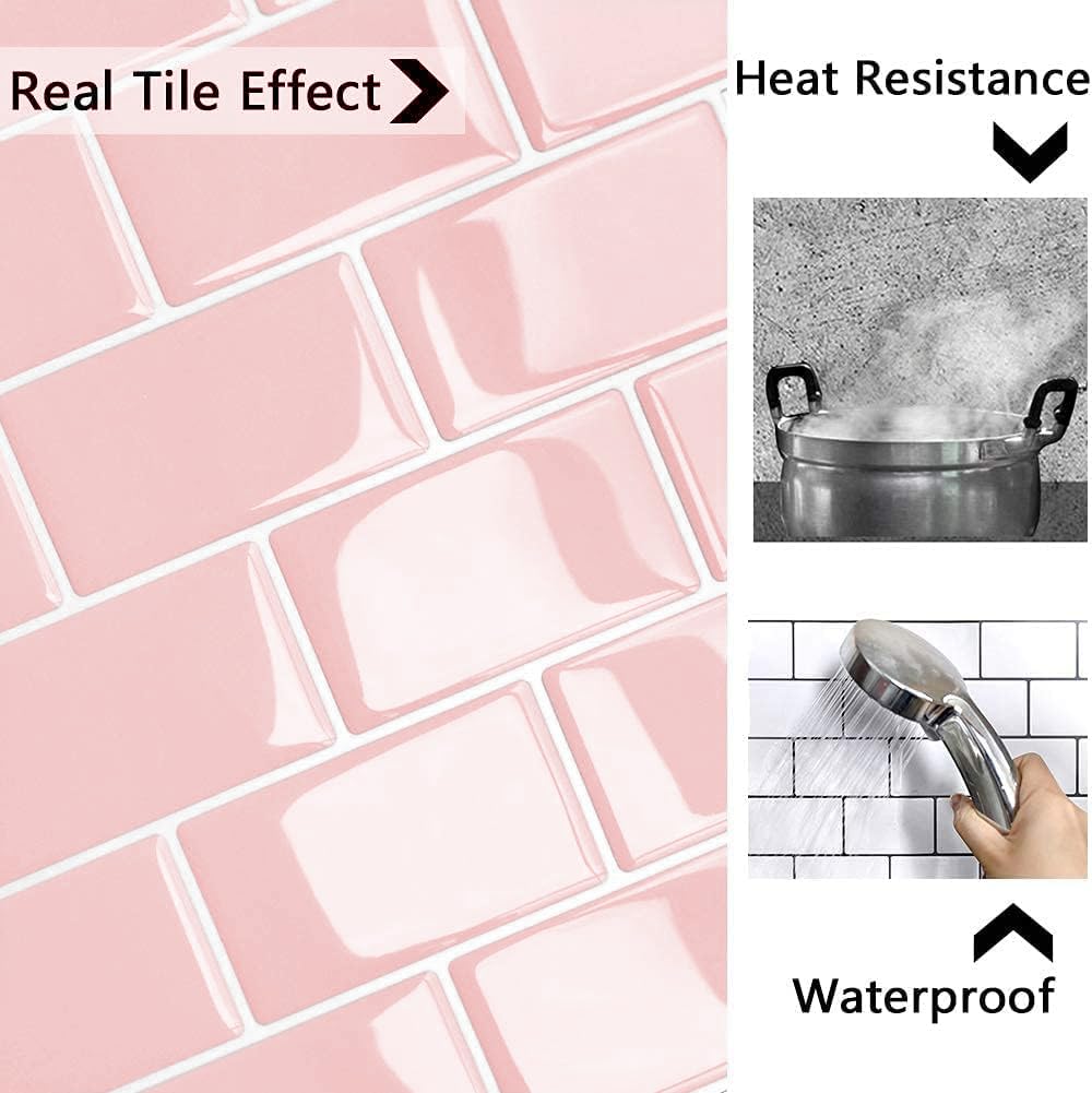 Yoillione Thick Peel and Stick Subway Tiles | 3D Kitchen Backsplash