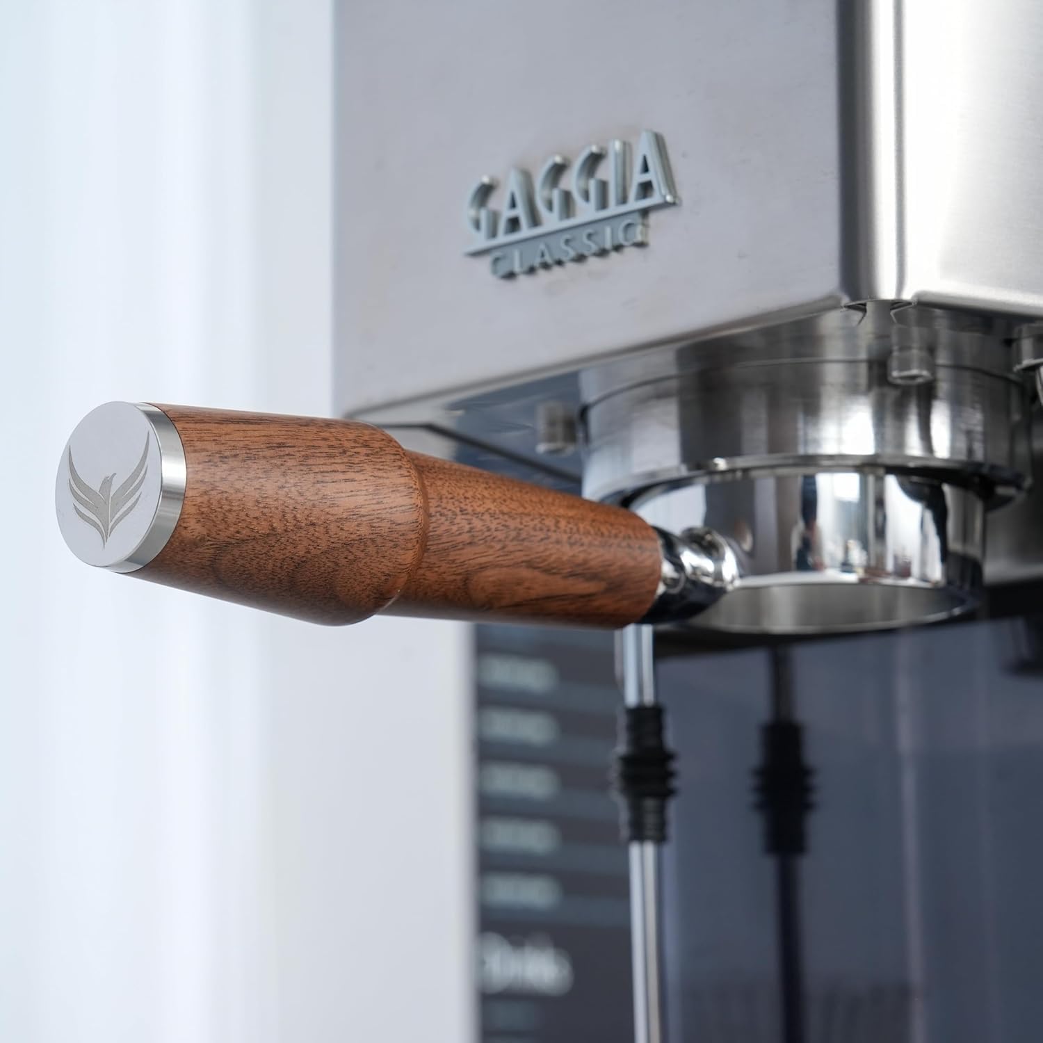 KNODOS Bottomless Portafilter for Gaggia 58mm - Walnut Handle & Basket