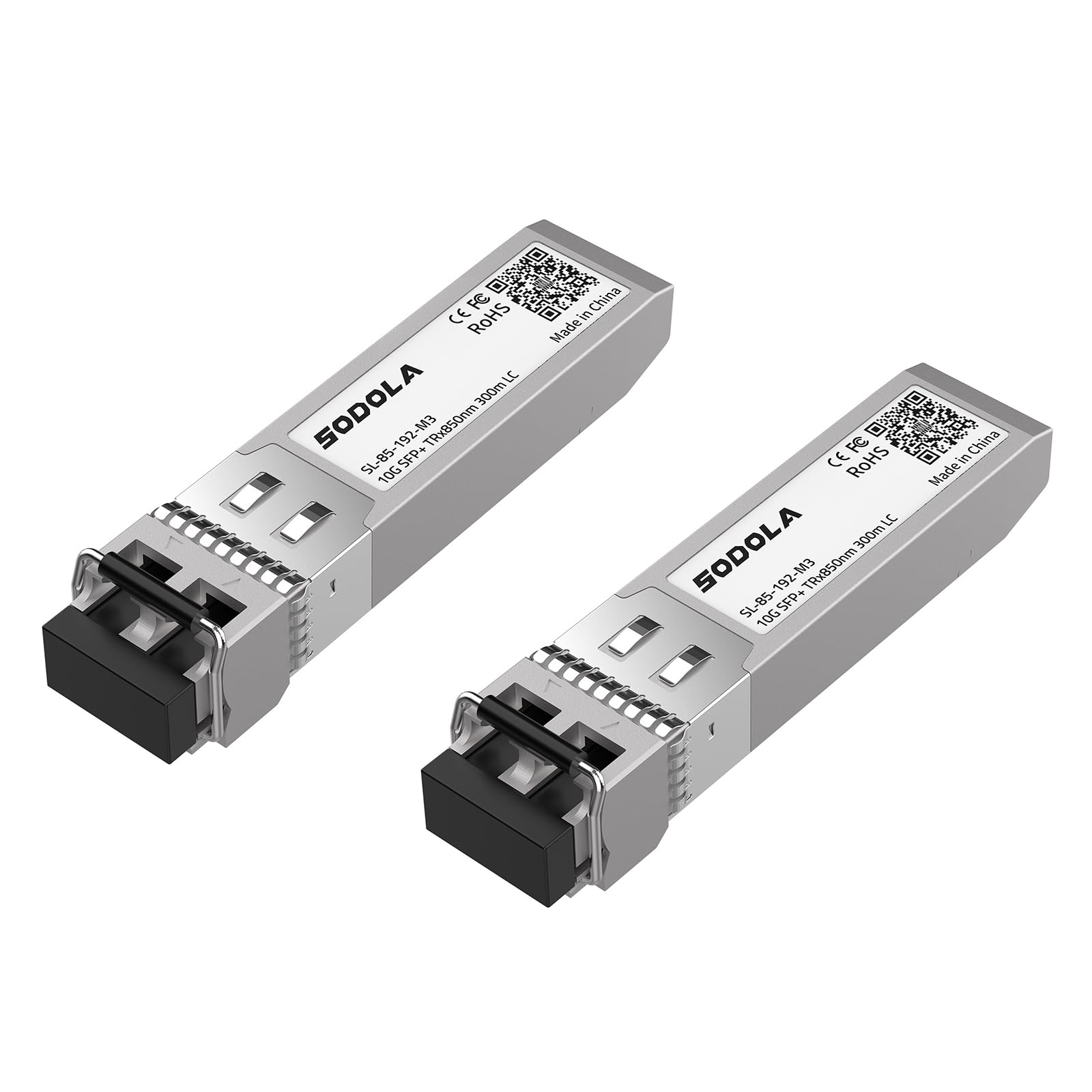 Sodola 10G SFP+ SR Multimode Module | 850nm 300m Transceiver (2 Pack)