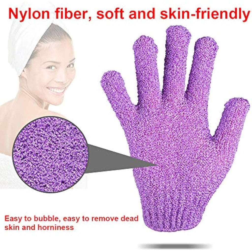 Duufin Exfoliating Gloves – 14 Pairs Nylon Body Scrubber in 7 Colors