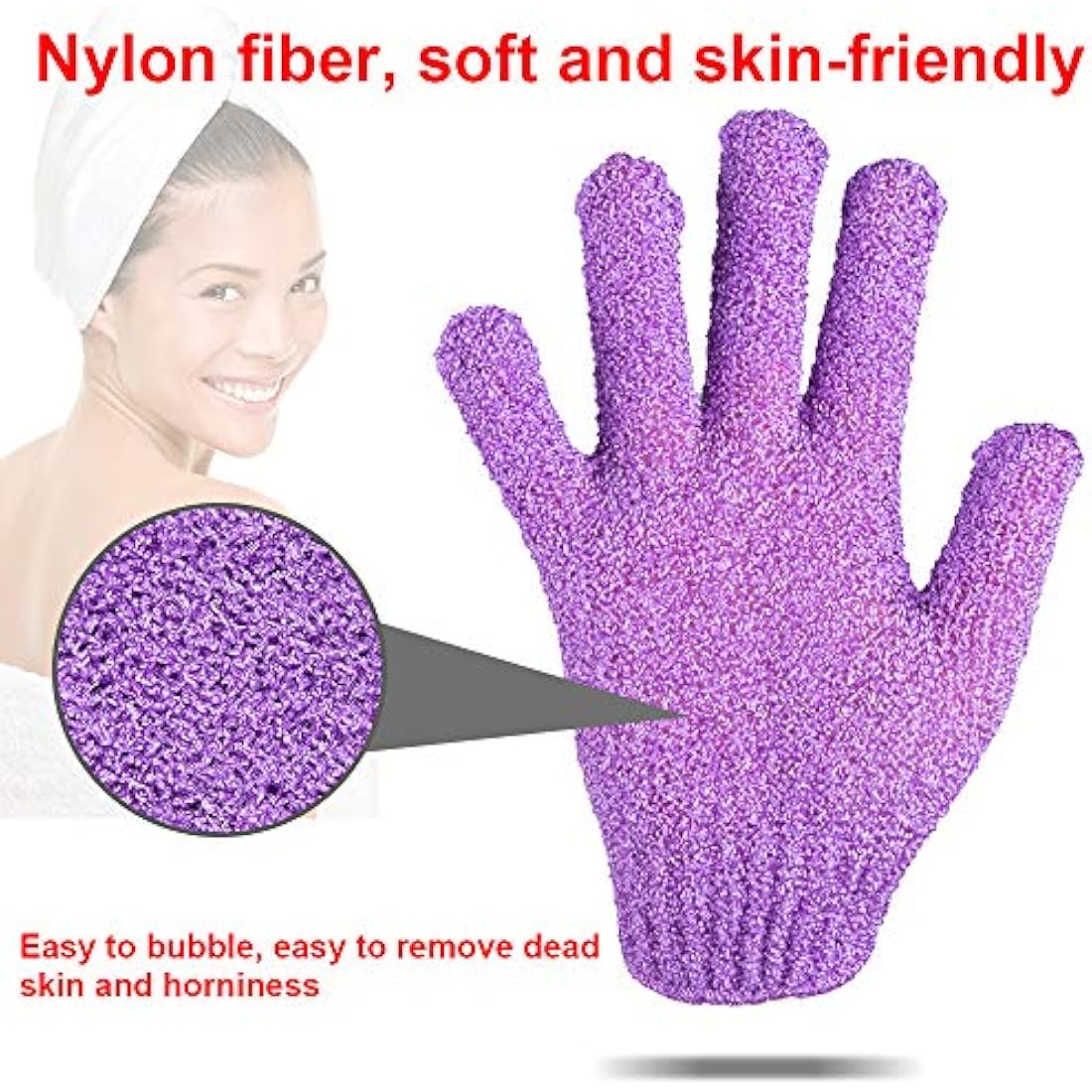 Duufin Exfoliating Gloves – 14 Pairs Nylon Body Scrubber in 7 Colors