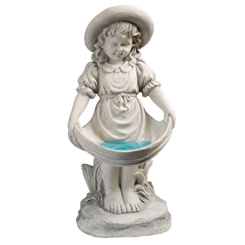 Design Toscano Sophie Garden Statue Bird Bath Feeder - Antique Stone