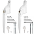 WODSTA Lockable UPVC Window Handle - White Aluminum 2PCS Set