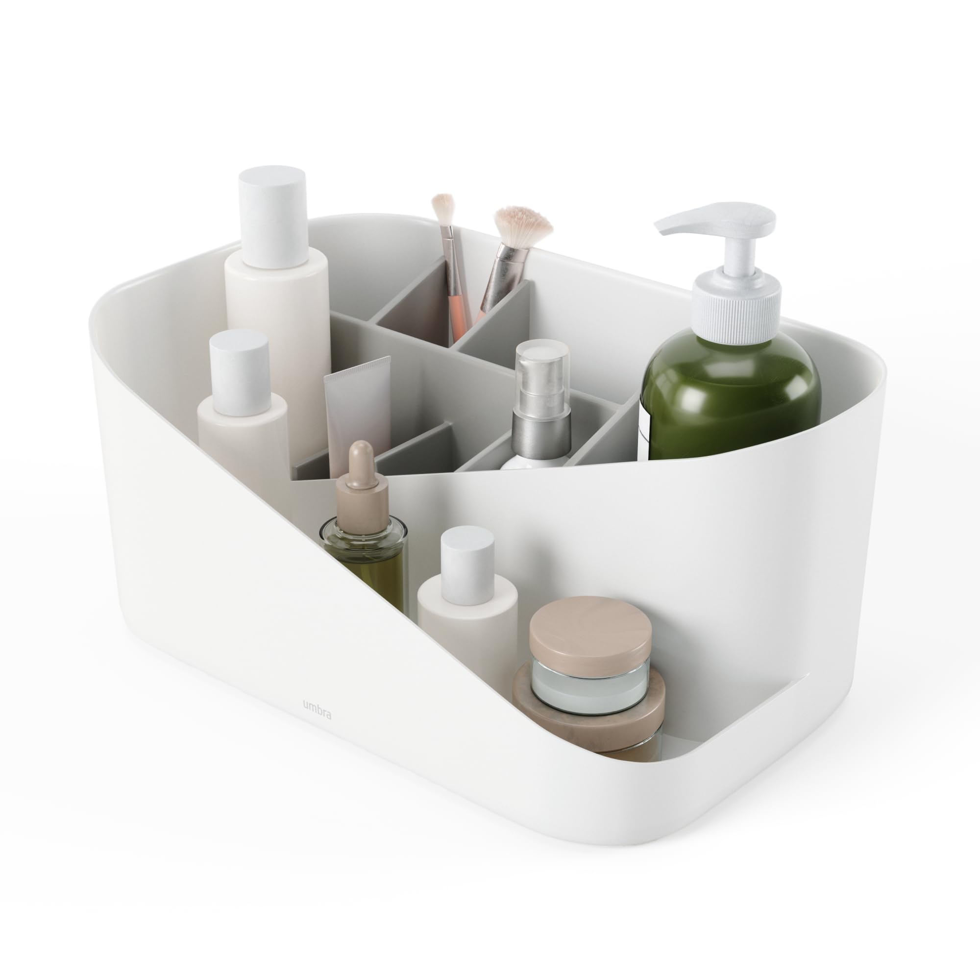 Umbra Glam Makeup Organizer – Modern White/Gray Cosmetic Vanity Storage