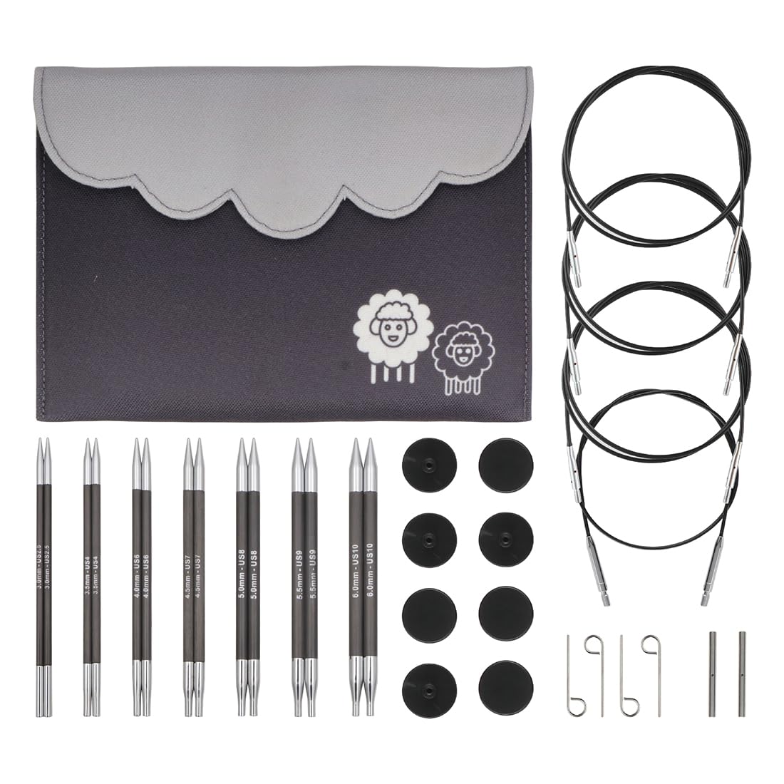 KnitPro Karbonz Deluxe Interchangeable Carbon Fiber Knitting Needle Set