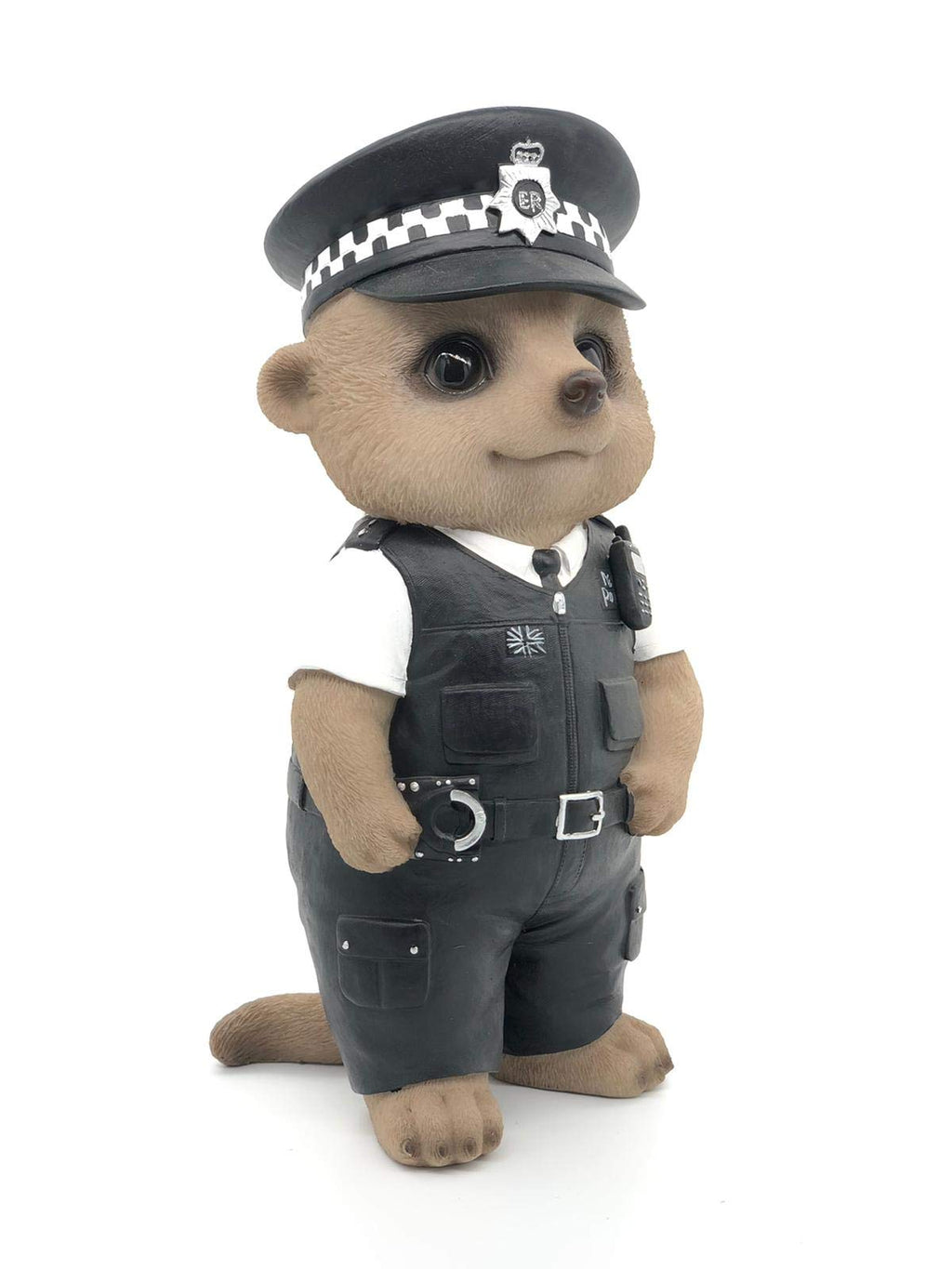 Vivid Arts Policeman Baby Meerkat Resin Garden Ornament - 23cm