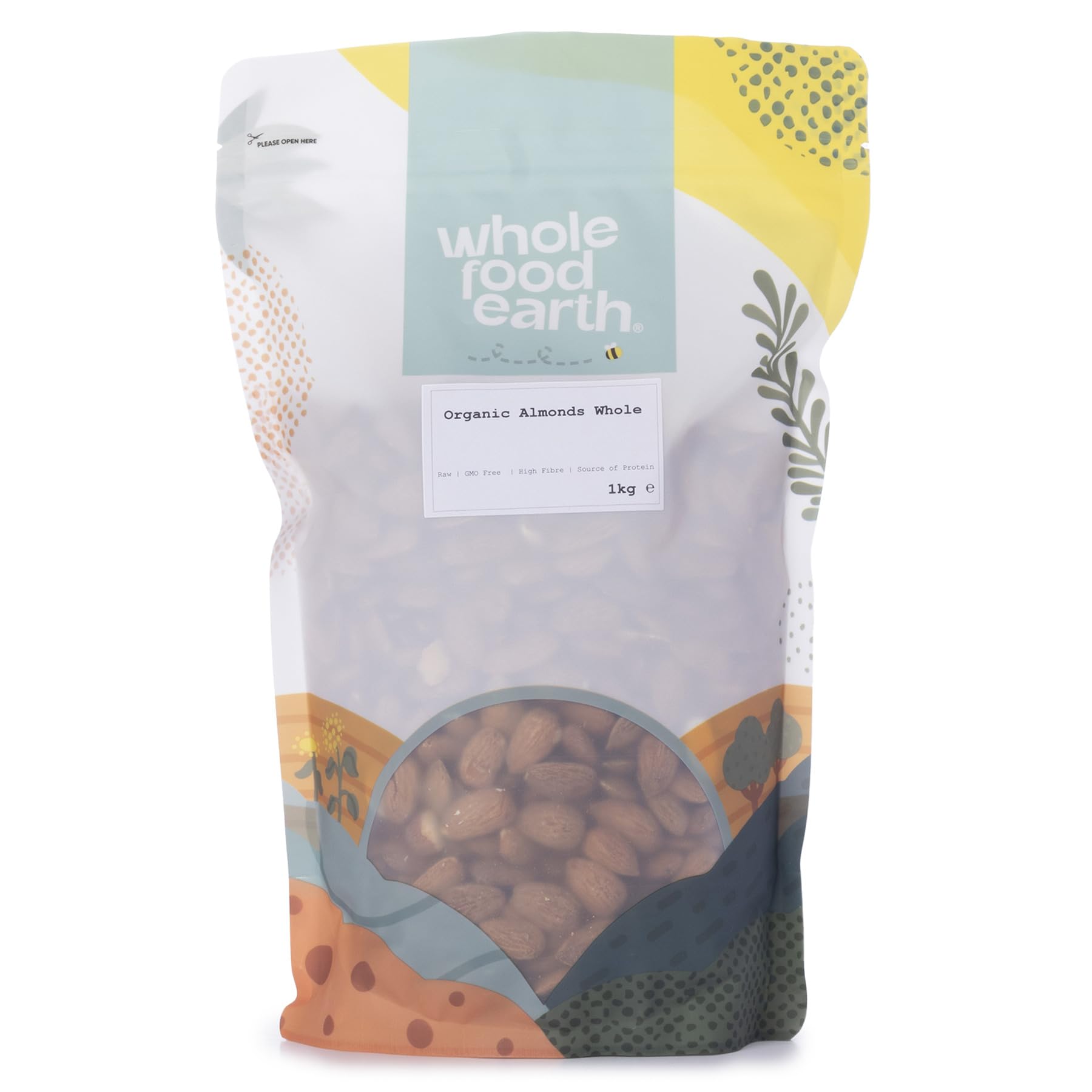Wholefood Earth Organic Whole Almonds – 1kg Raw Vegan Bulk Nuts