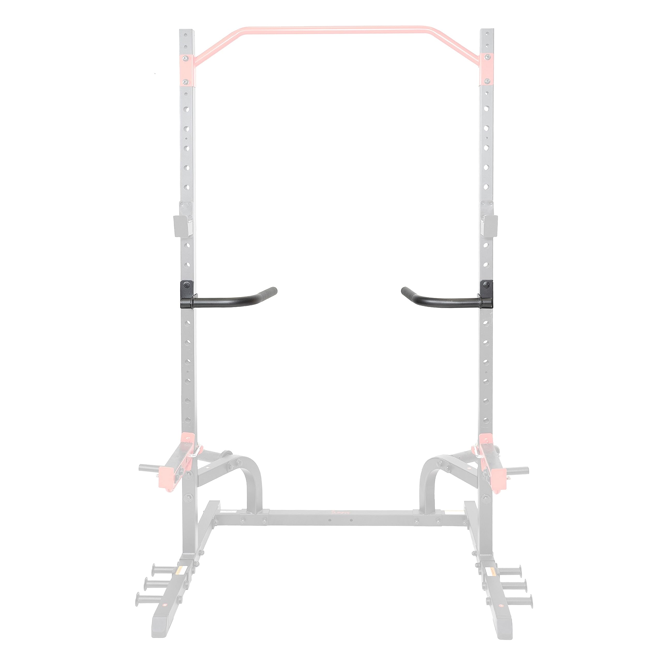 Sunny Health & Fitness Power Rack Dip Bar Attachment - Heavy Duty Steel