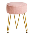 IBUYKE Makeup Vanity Stool Chair, Teddy Velvet Footrest, Pink WBD009P - image 1