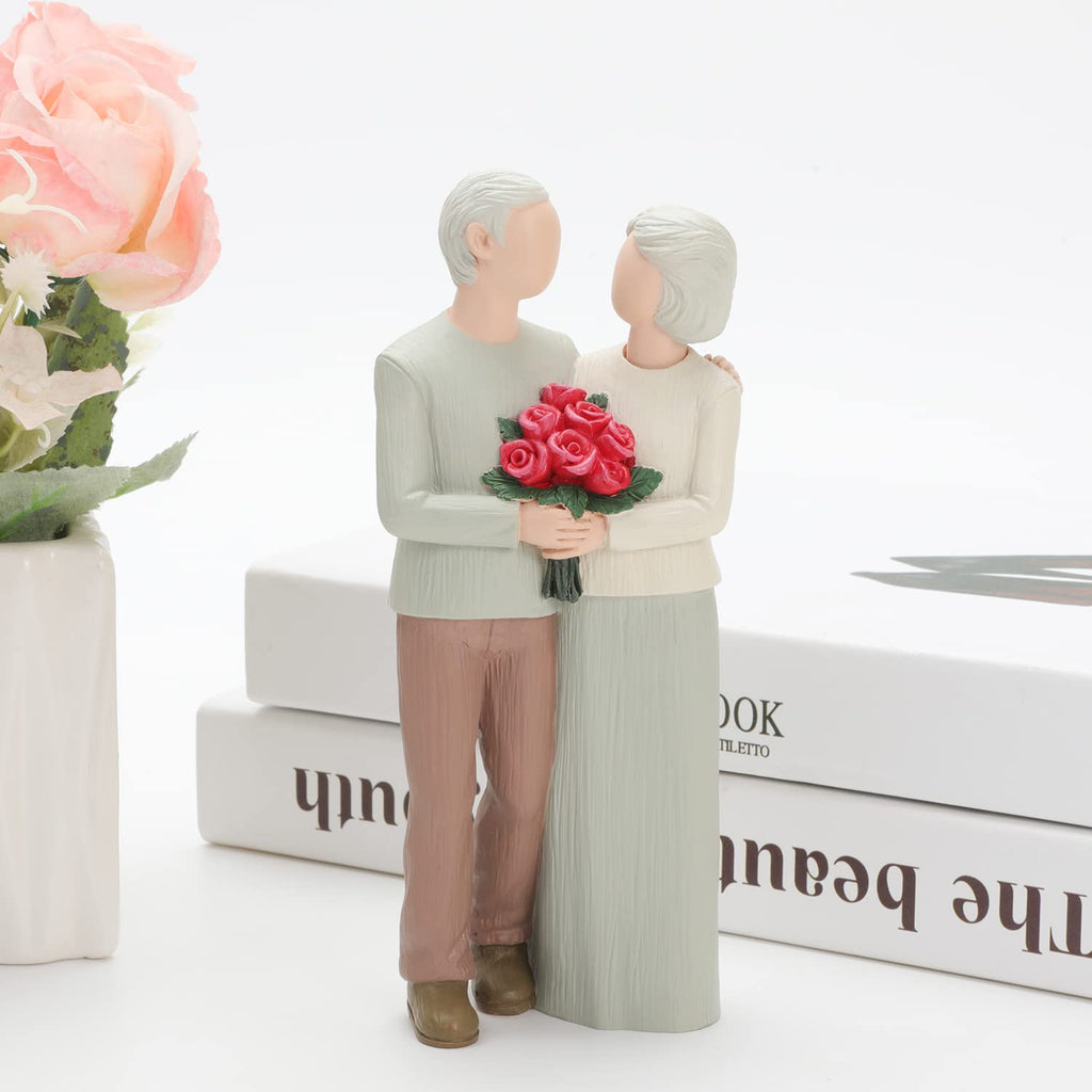 Carracci Loving Elderly Couple Figurine – Hand-Painted Resin Anniversary Gift