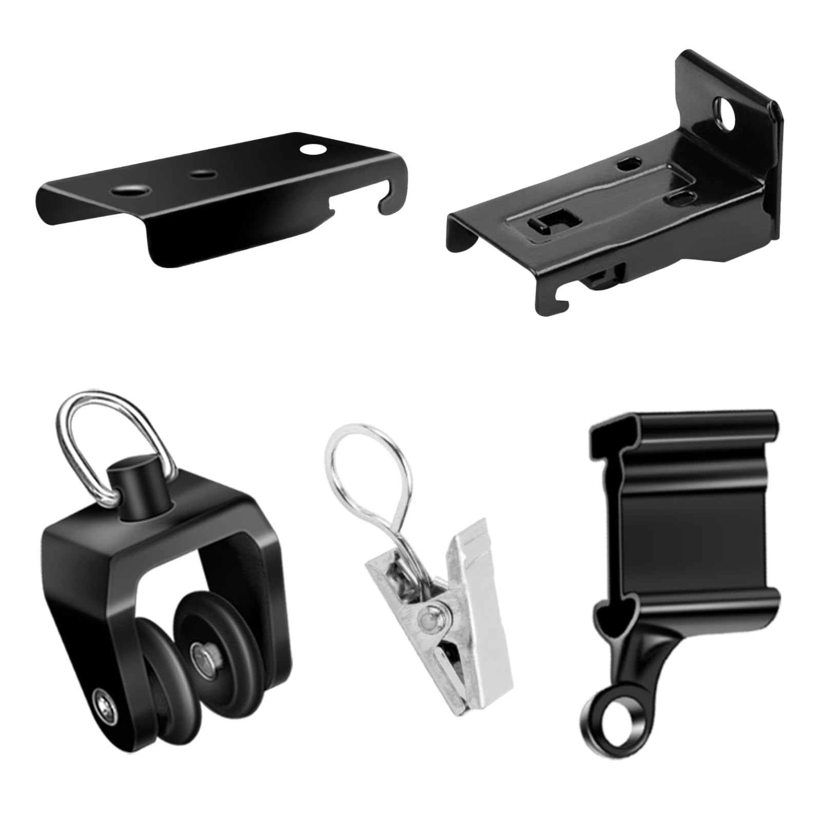 SEGNAYEN Black PVC Curtain Track Hardware Kit – 78 Piece Accessories Set