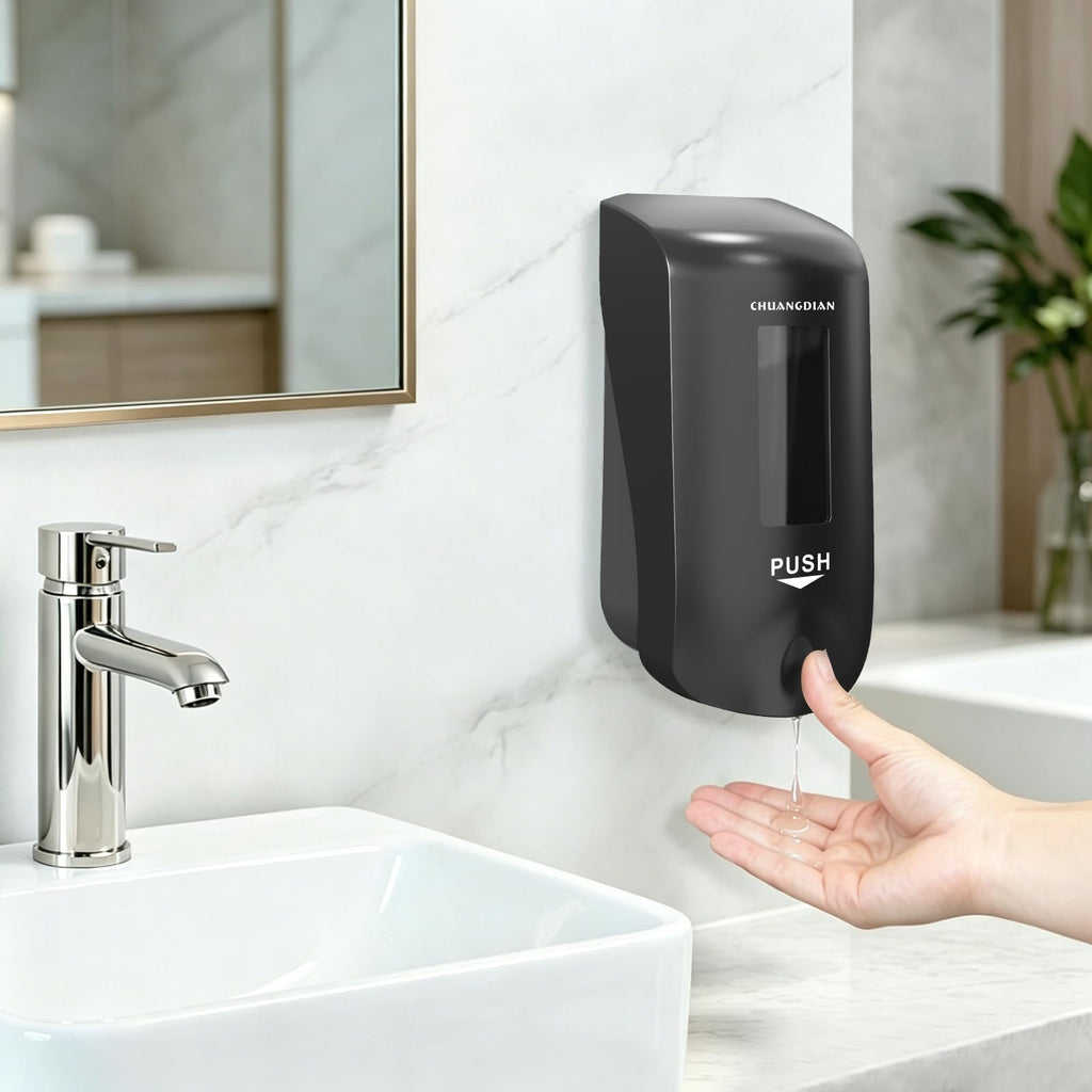 CHUANGDIAN Hand Soap Dispenser Wall Mounted 1000ml, Black - image 4