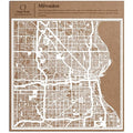 Milwaukee Laser Cut Map – 12x12 White Paper Art Wall Decor